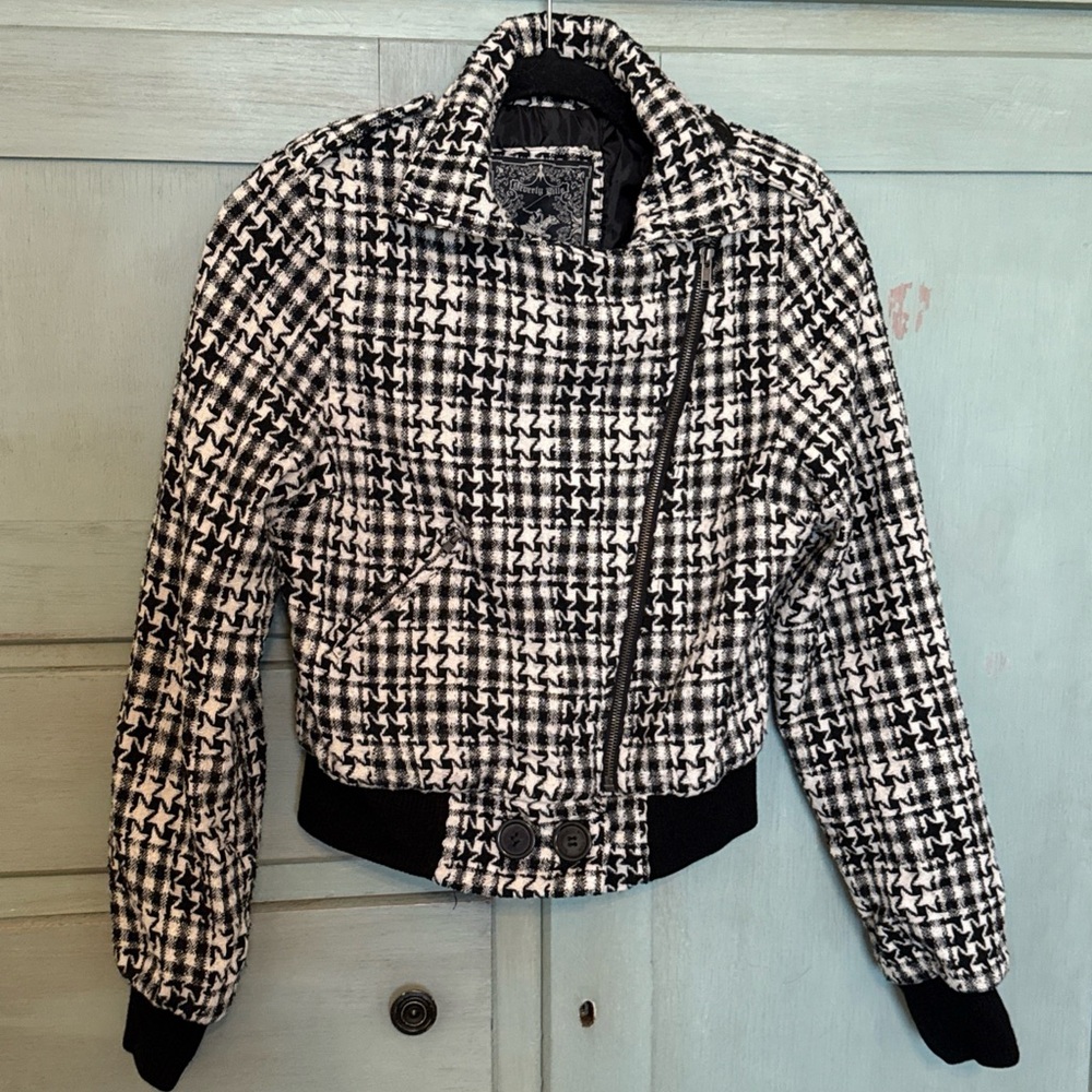 Beverly Hills Polo Club Black and White Bomber Jacket